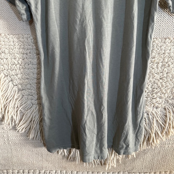 MATE THE LABEL sage green short sleeve crewneck pocket mini t-shirt dress S - Picture 10 of 11